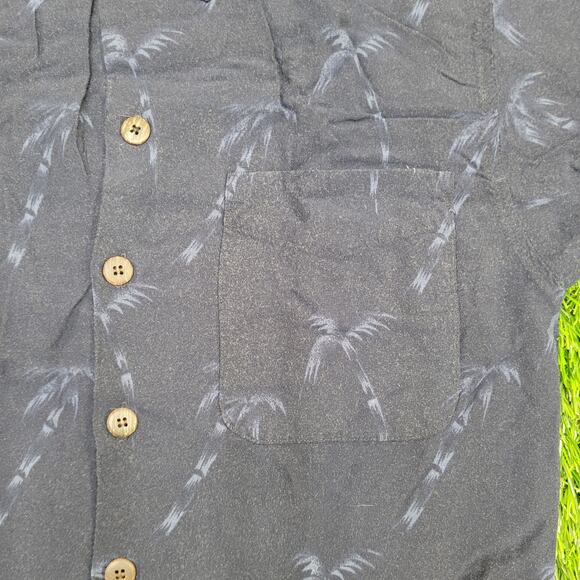 Hawaii Hawaiian Floral Button Shirt XS/S 18x29 Navy-Blue Summer Aloha - Picture 9 of 12